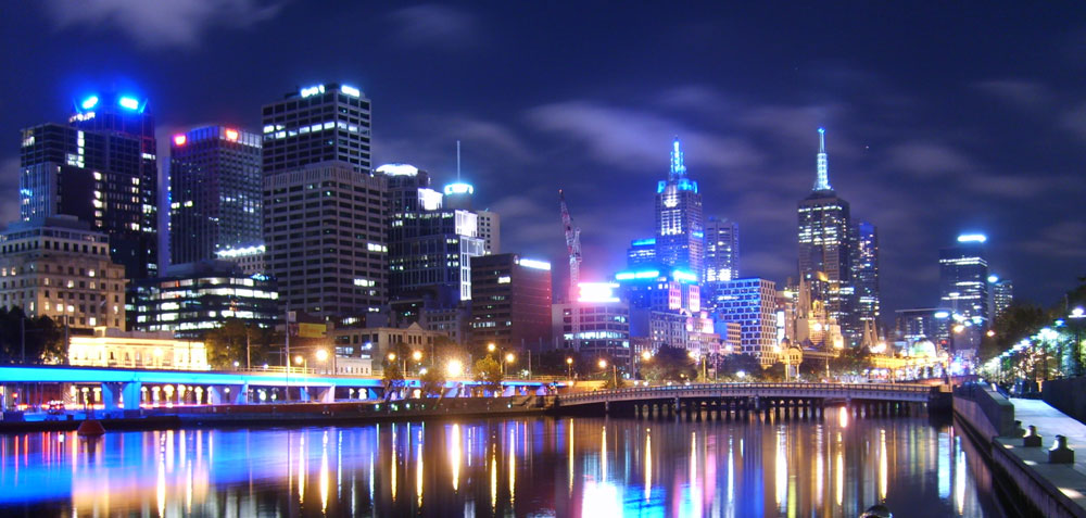 Beautiful Melbourne city by night.